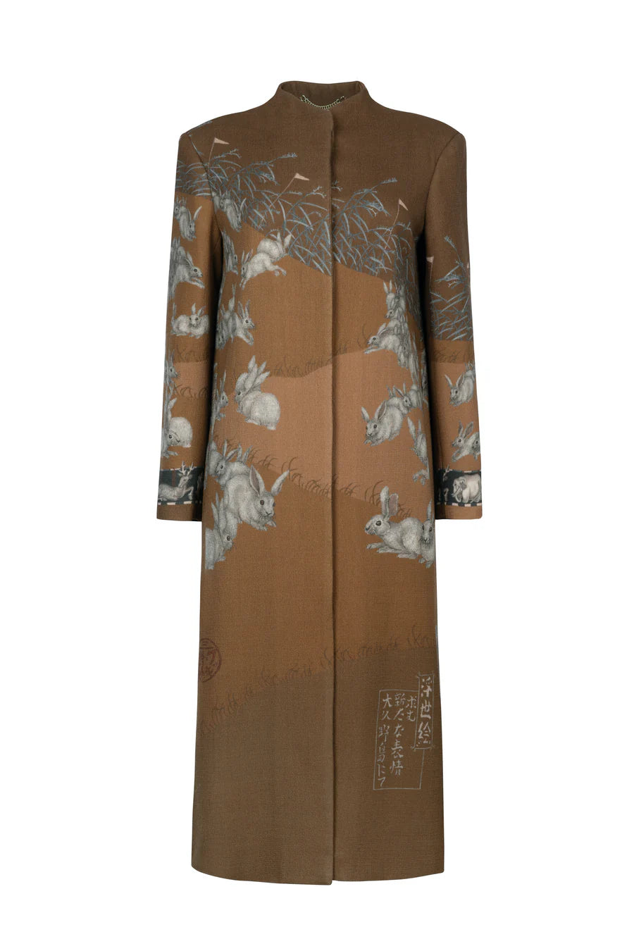 SABINA SAVAGE The Floating Rabbits Wool Crepe Coat