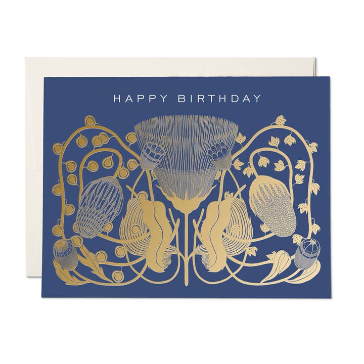 RED CAP CARDS Cobalt Birthday Card