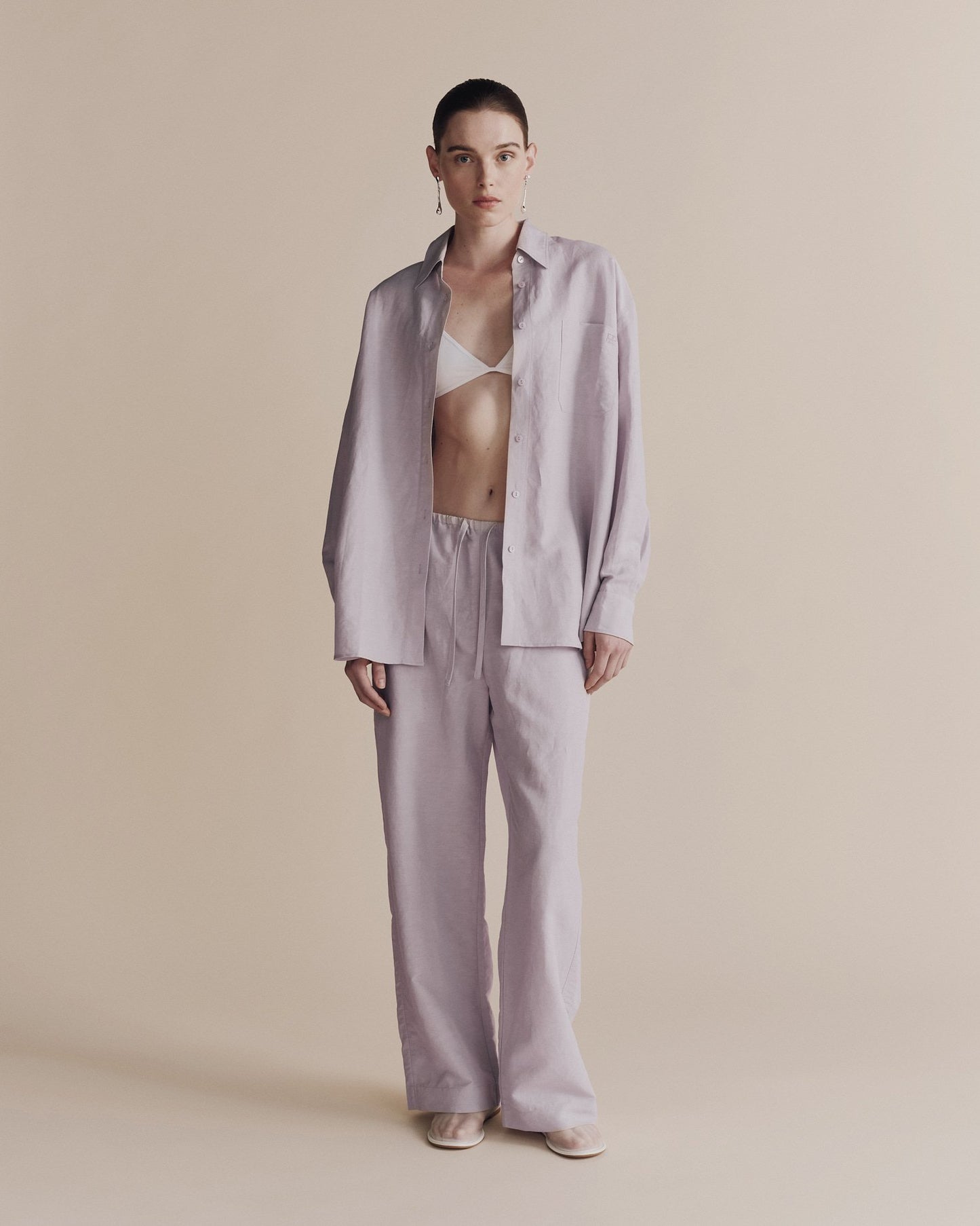 MIJEONG PARK Silk Linen Oversized Shirt