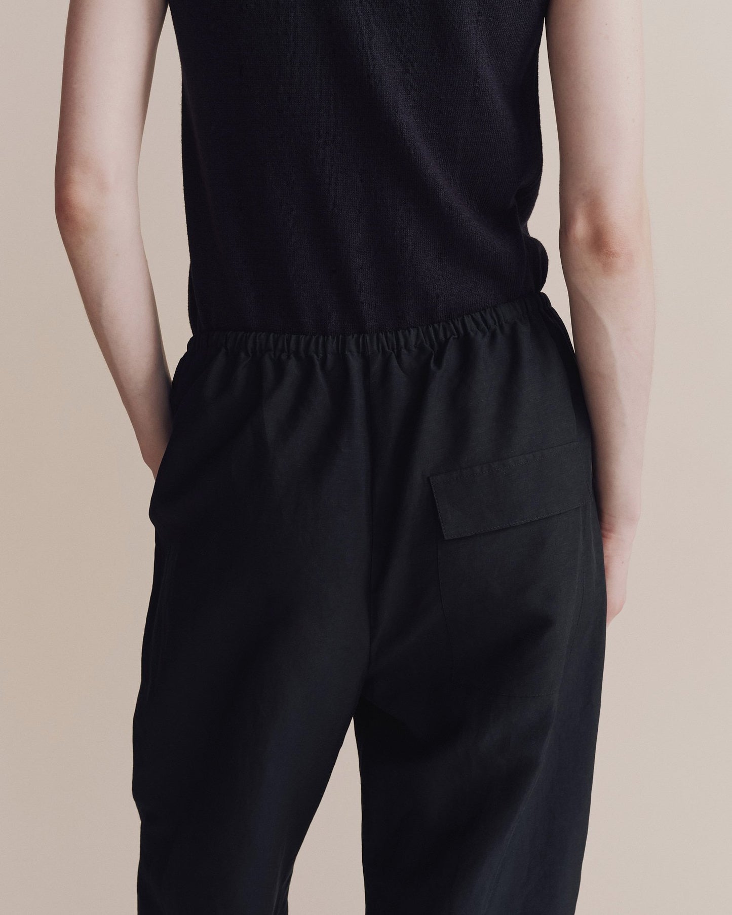 MIJEONG PARK Silk Linen Drawstring Pants