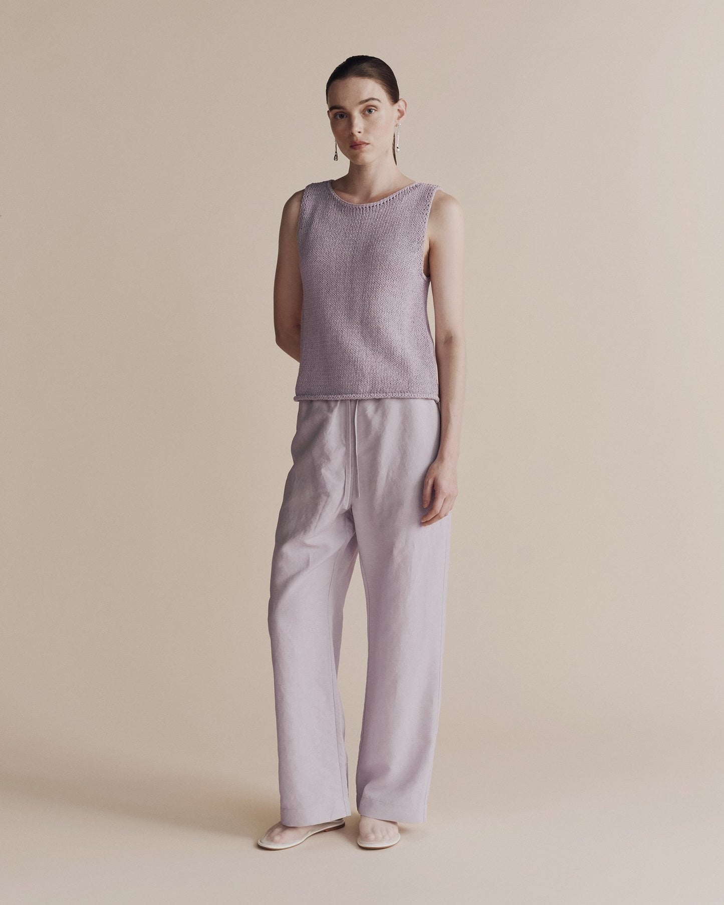MIJEONG PARK Silk Linen Drawstring Pants