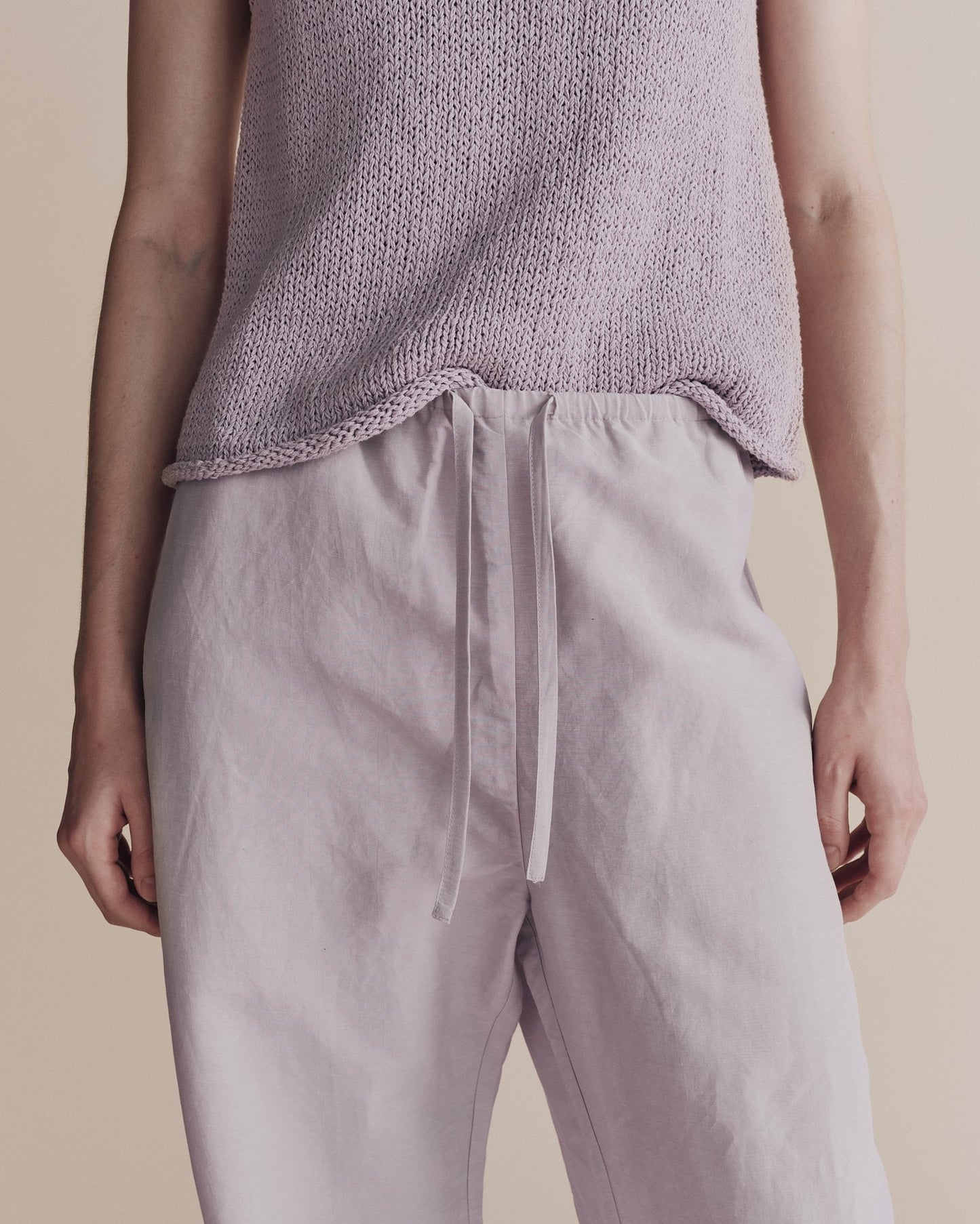 MIJEONG PARK Silk Linen Drawstring Pants