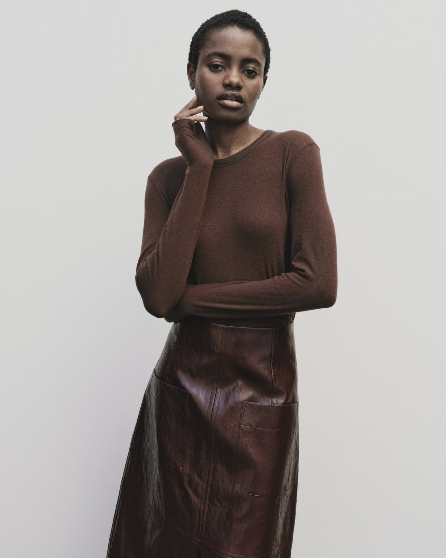 MIJEONG PARK Wool Tencel Crewneck Top