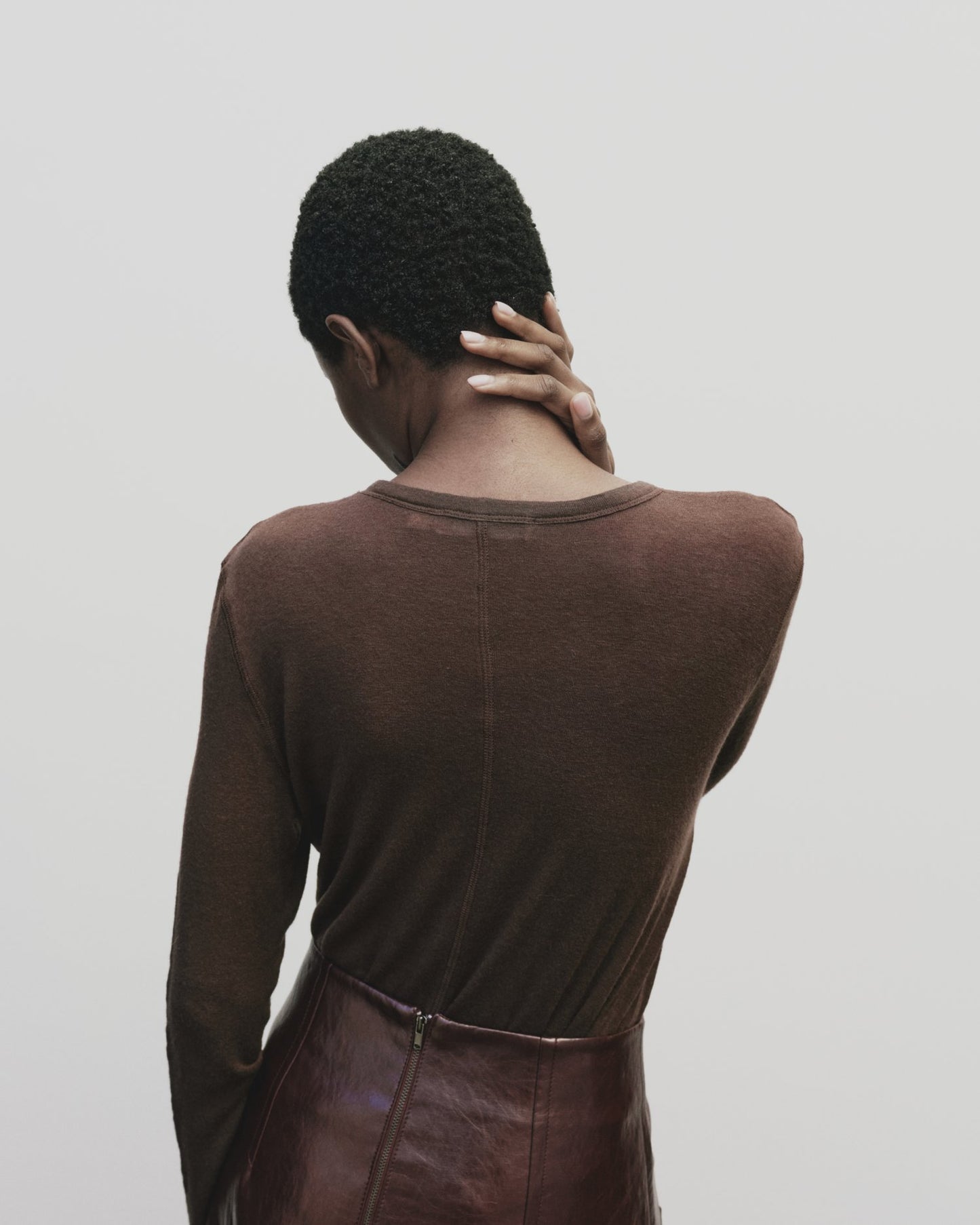 MIJEONG PARK Wool Tencel Crewneck Top