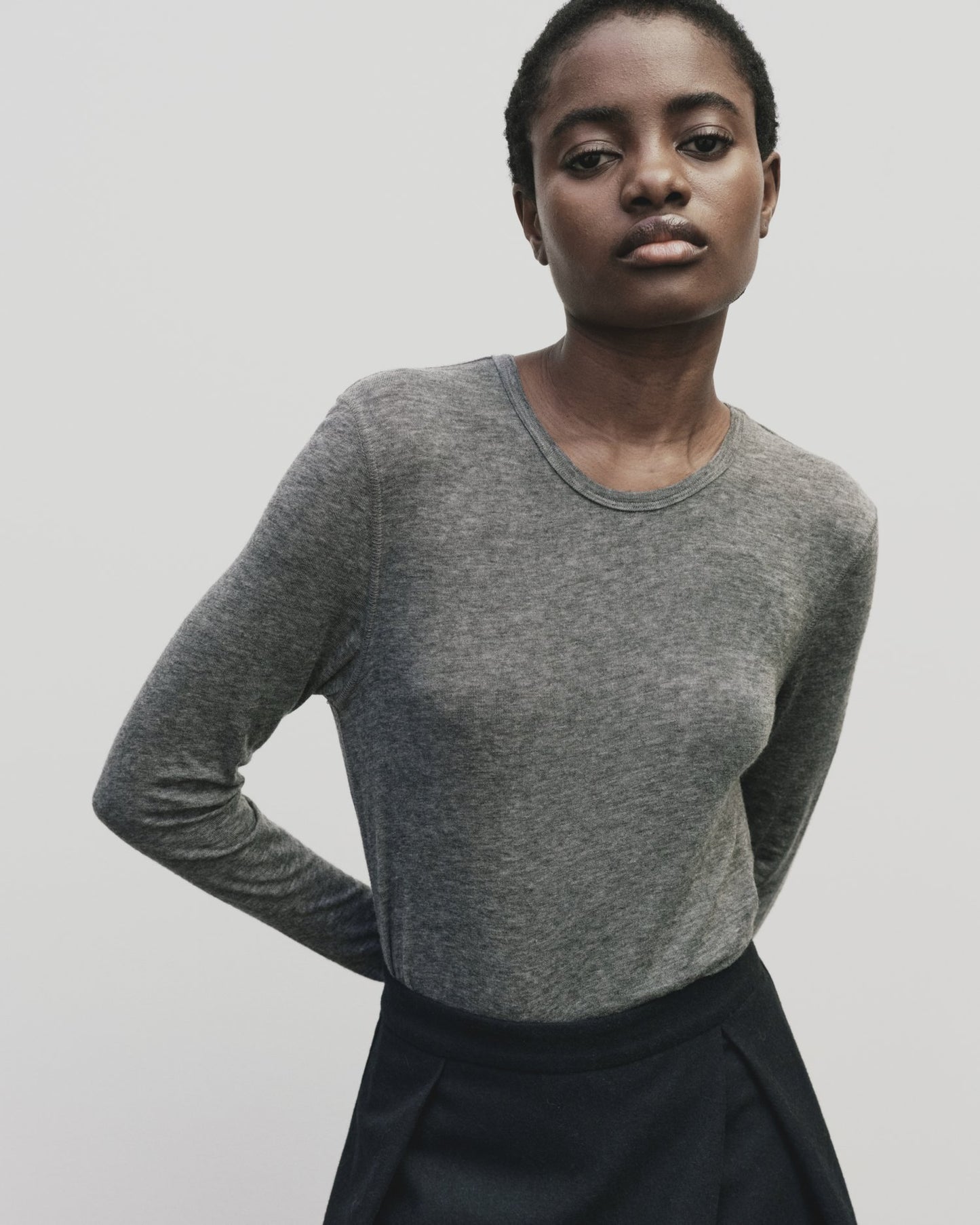 MIJEONG PARK Wool Tencel Crewneck Top