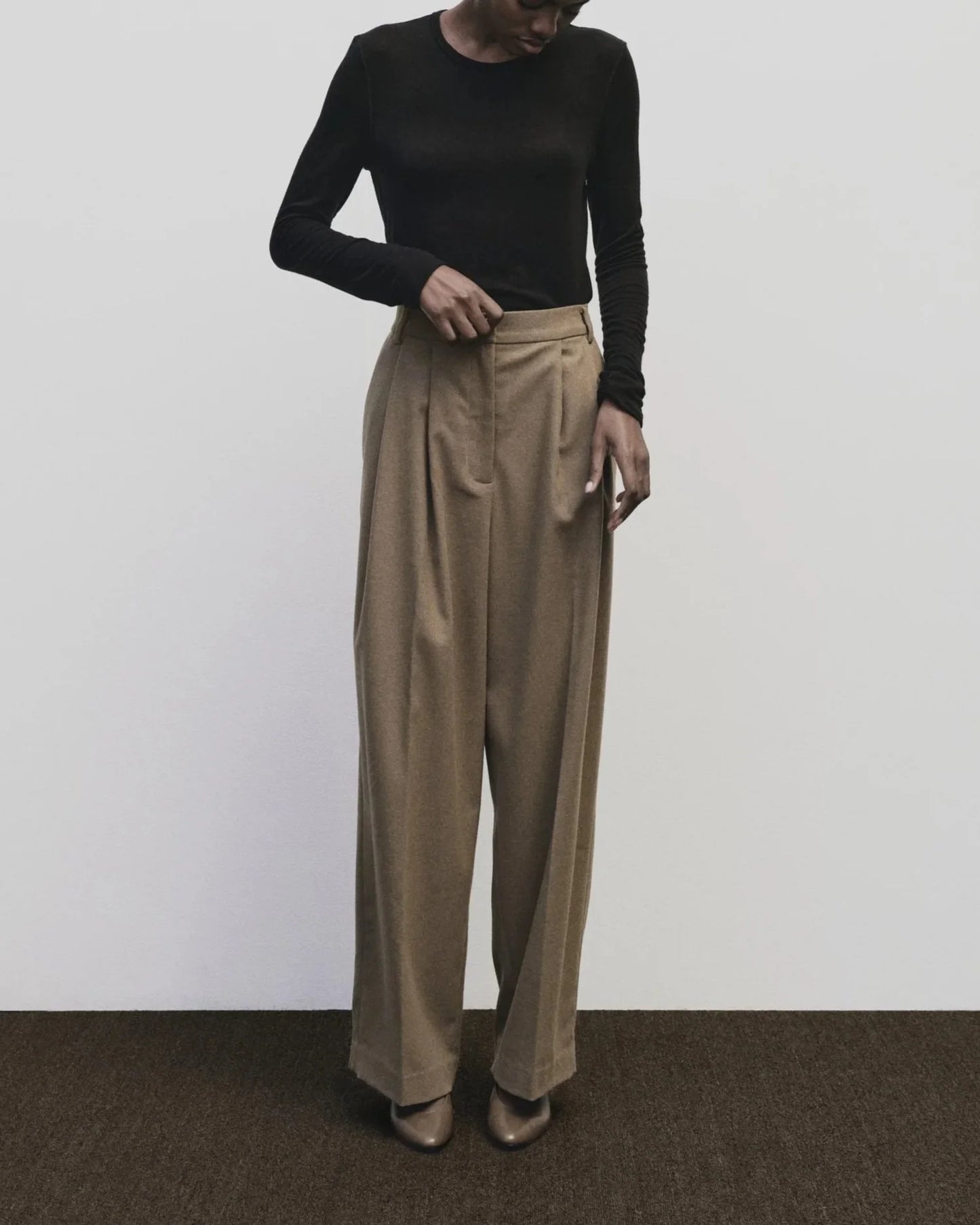 MIJEONG PARK Wool Tencel Crewneck Top