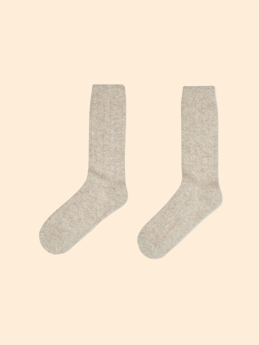 WHITE & WARREN Sandwisp Cashmere Ribbed Socks