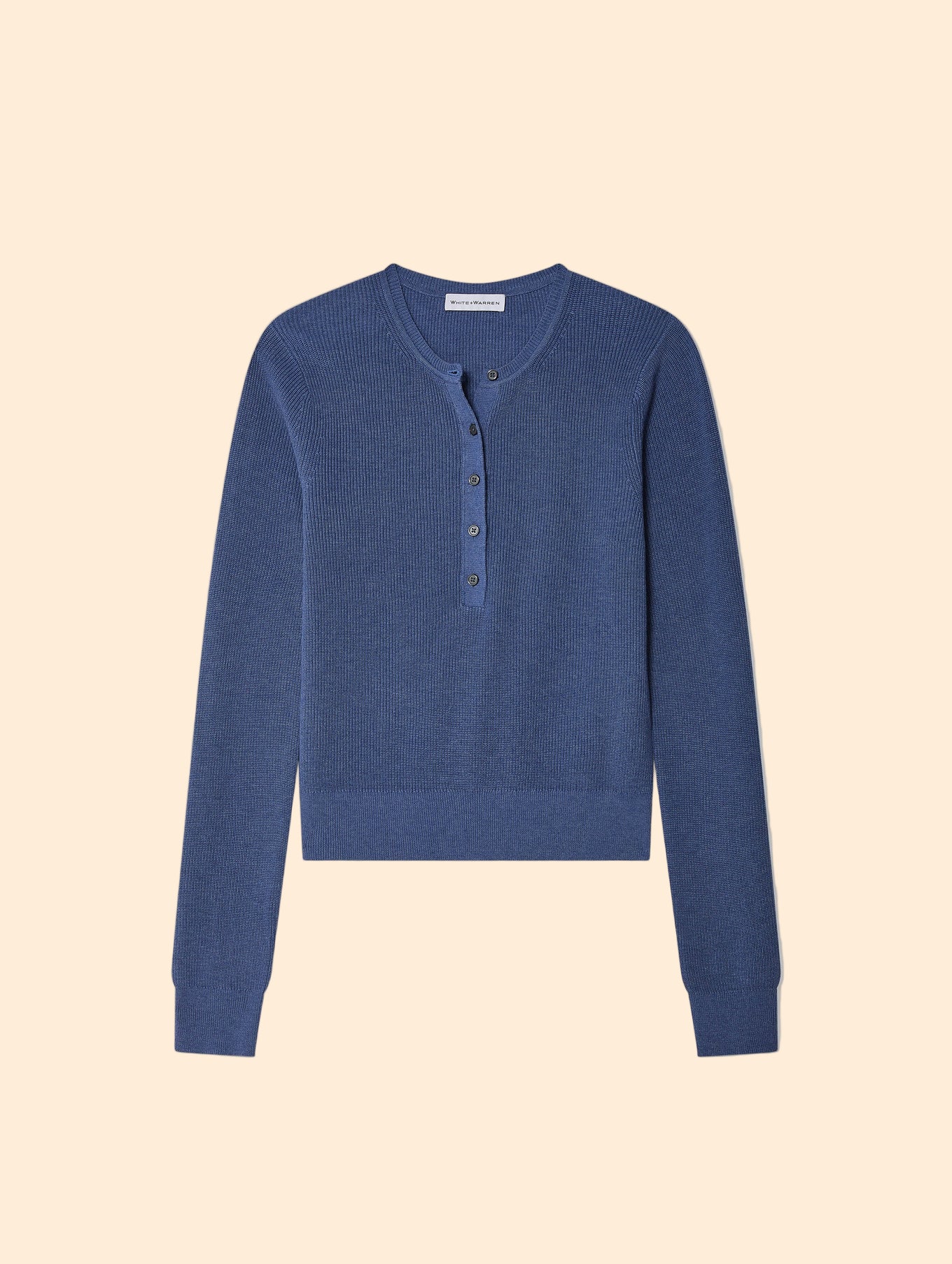 WHITE & WARREN Fine Cotton Ribbed Henley