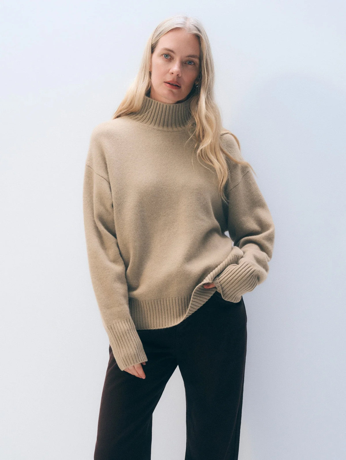WHITE & WARREN Cashmere Oversized Standneck
