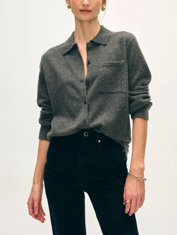 WHITE & WARREN Cashmere Button Shirt