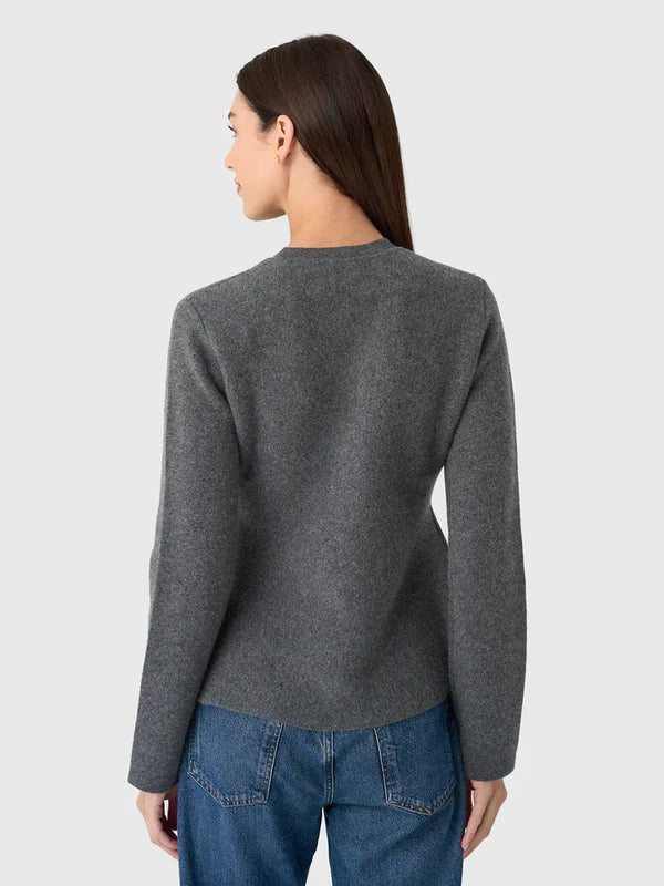 WHITE & WARREN Cashmere Blend Peplum Cardigan