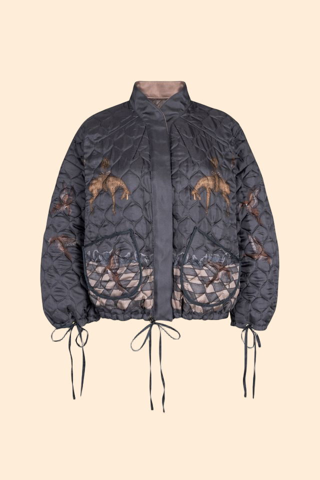SABINA SAVAGE The Wolf You Feed Reversible Bomber Jacket