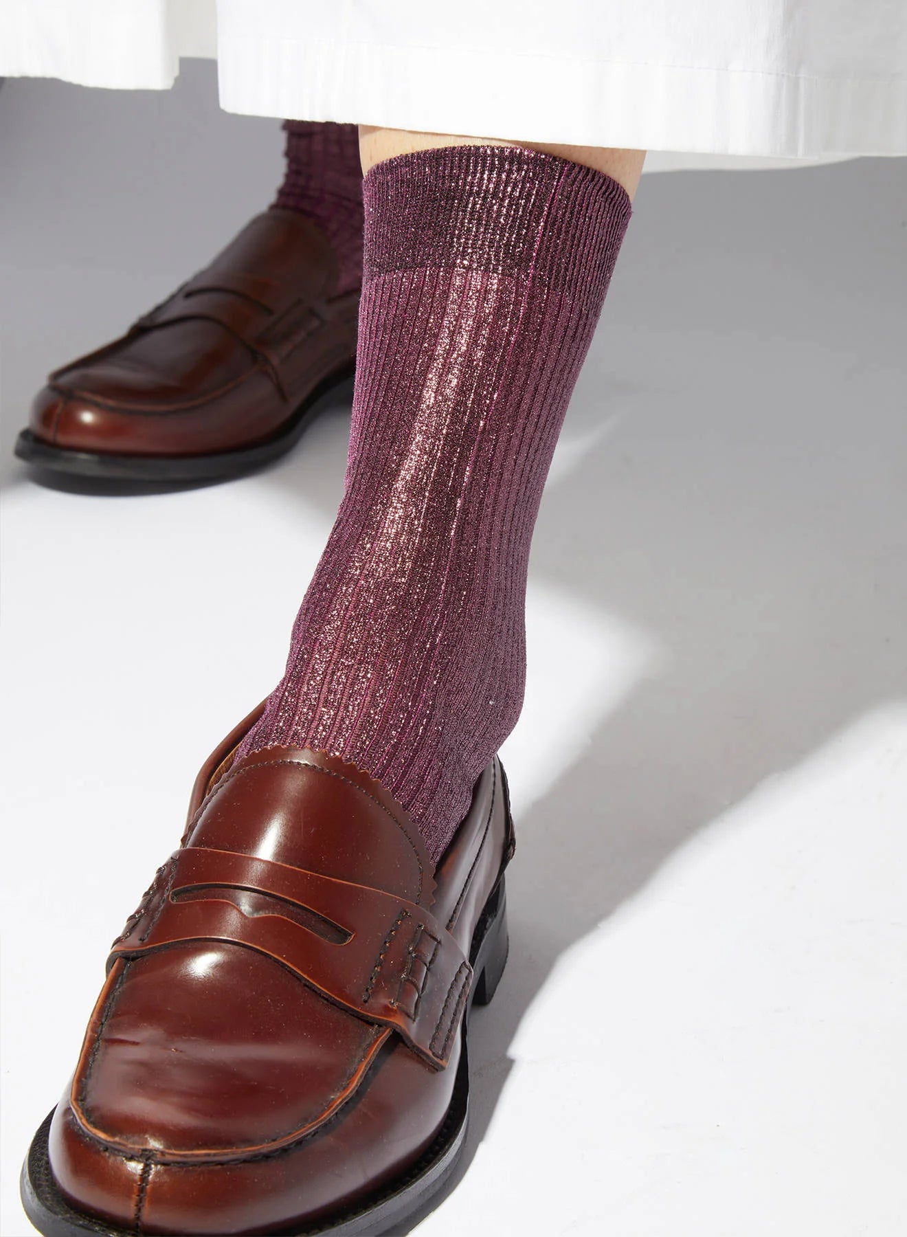 MARIA LA ROSA One Ribbed Laminated Socks
