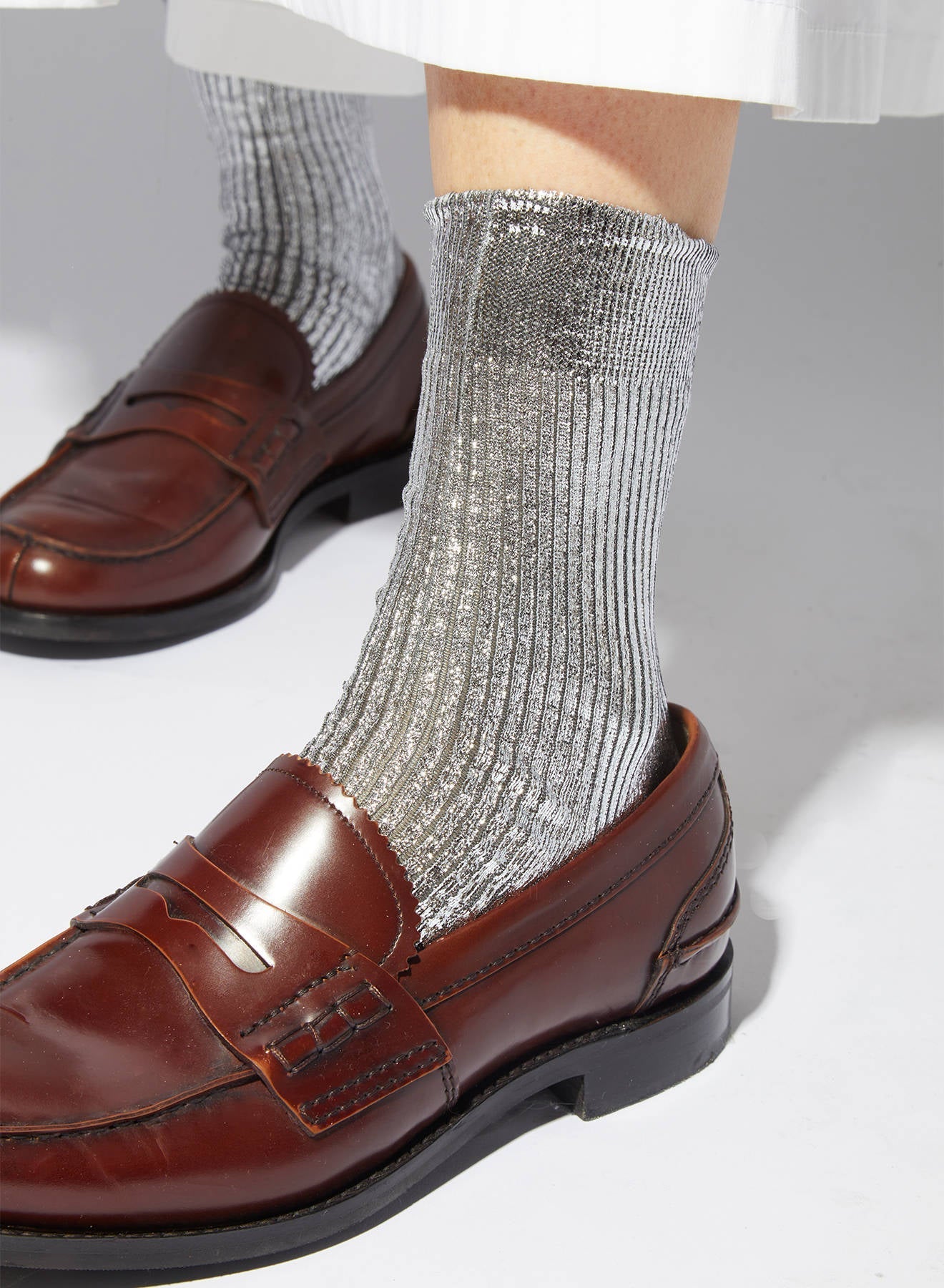 MARIA LA ROSA One Ribbed Laminated Socks
