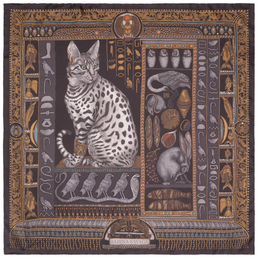 SABINA SAVAGE Bastet's Bounty Large Silk Scarf