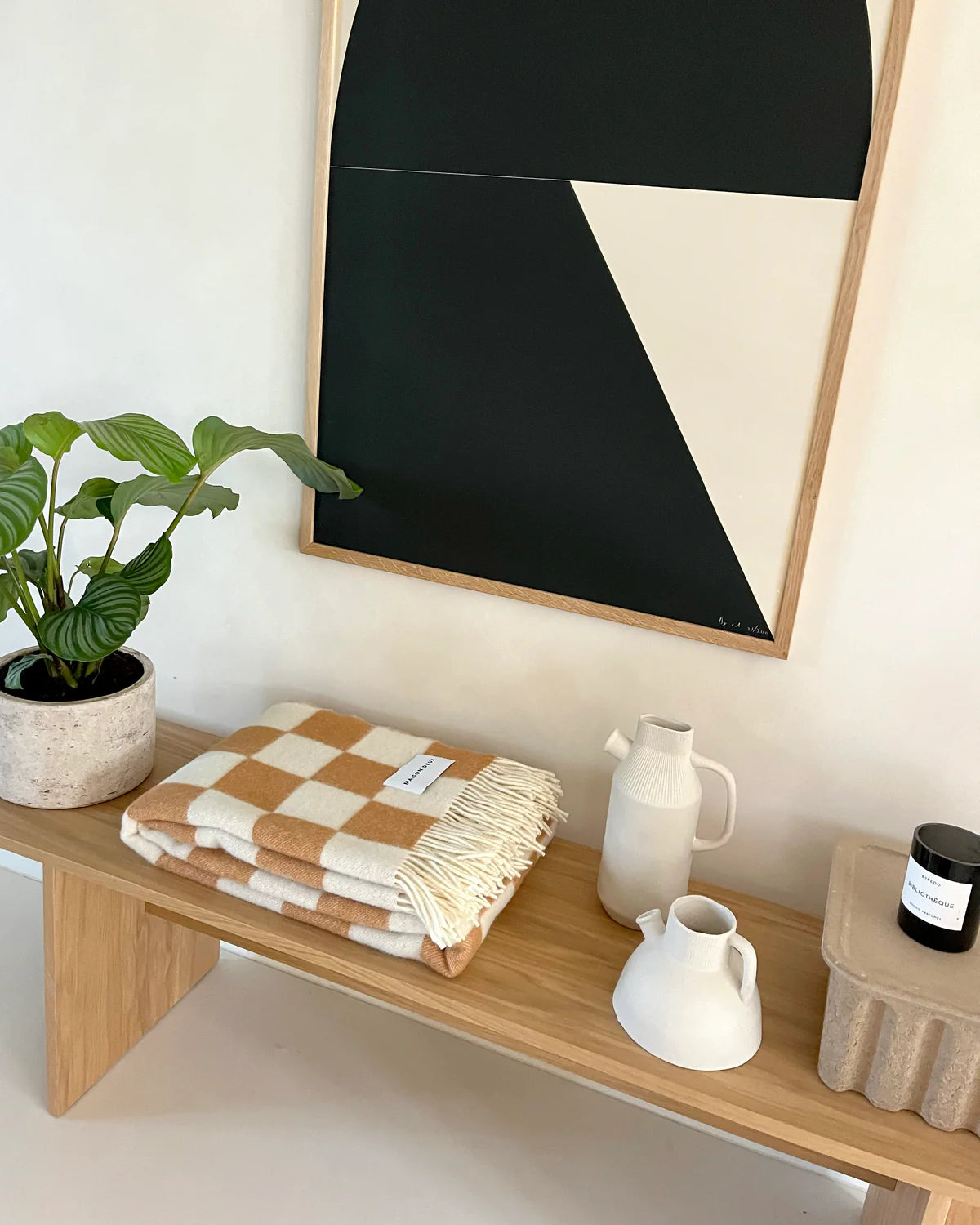 MAISON DEUX Checkered Blanket