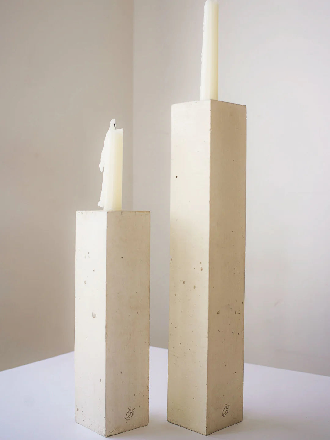 STUDIO BADGE Concrete Block Candleholder
