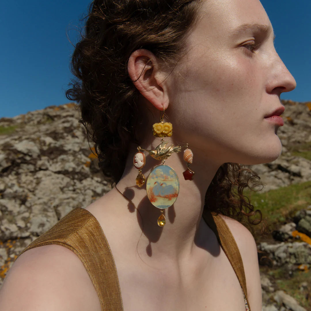 GRAINNE MORTON Golden Swan Earrings