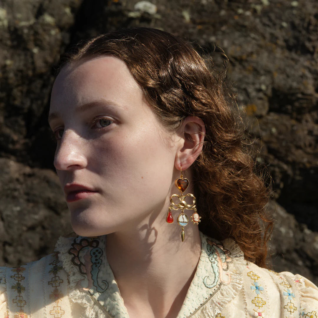 GRAINNE MORTON Bow Charm Balance Drop Earrings