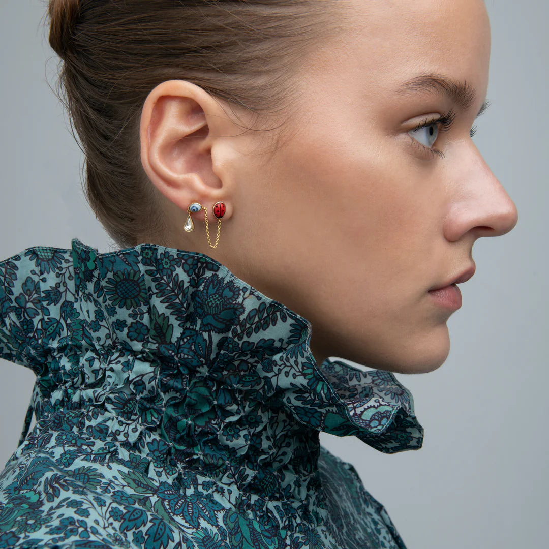 GRAINNE MORTON Eye Teardrop Double Stud Earring