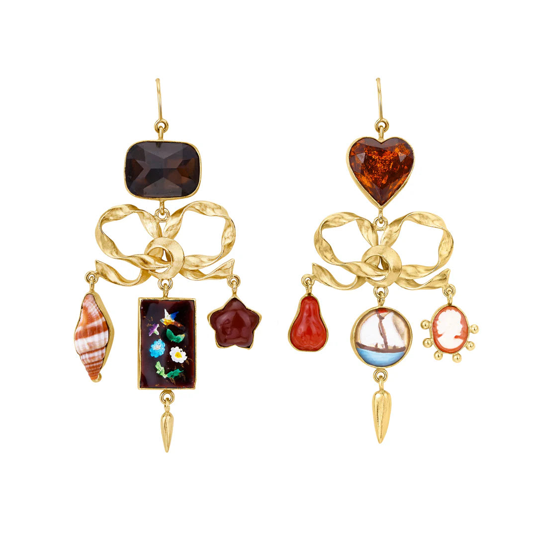 GRAINNE MORTON Bow Charm Balance Drop Earrings