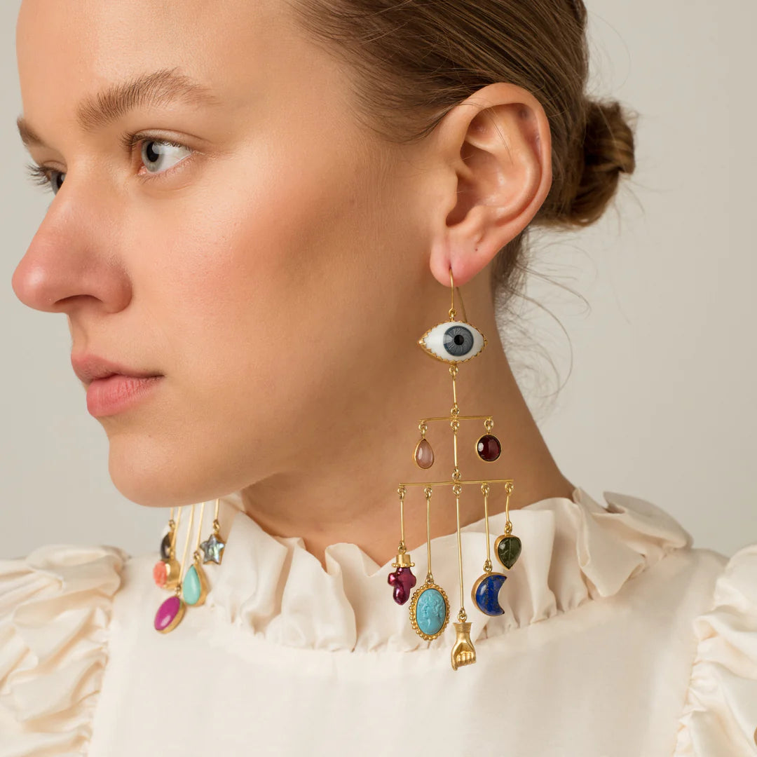 GRAINNE MORTON Eye Peeper and Bird Drop Earrings