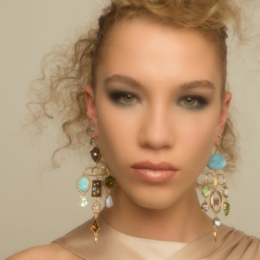 GRAINNE MORTON Flower and Lady Drop Earrings