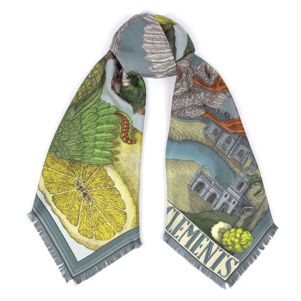 SABINA SAVAGE Oranges and Lemons Silk Scarf