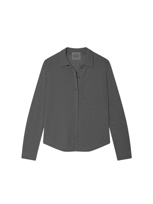 WHITE & WARREN Cashmere Button Shirt