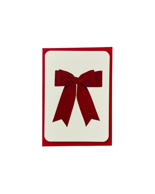 CANONBURY PRESS Red Velvet Bow Greeting Card
