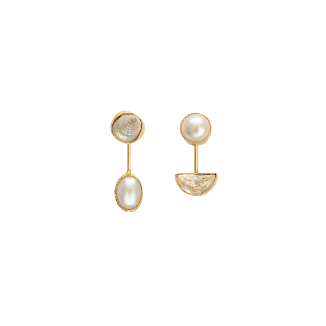 GRAINNE MORTON White Detachable Drop Earrings