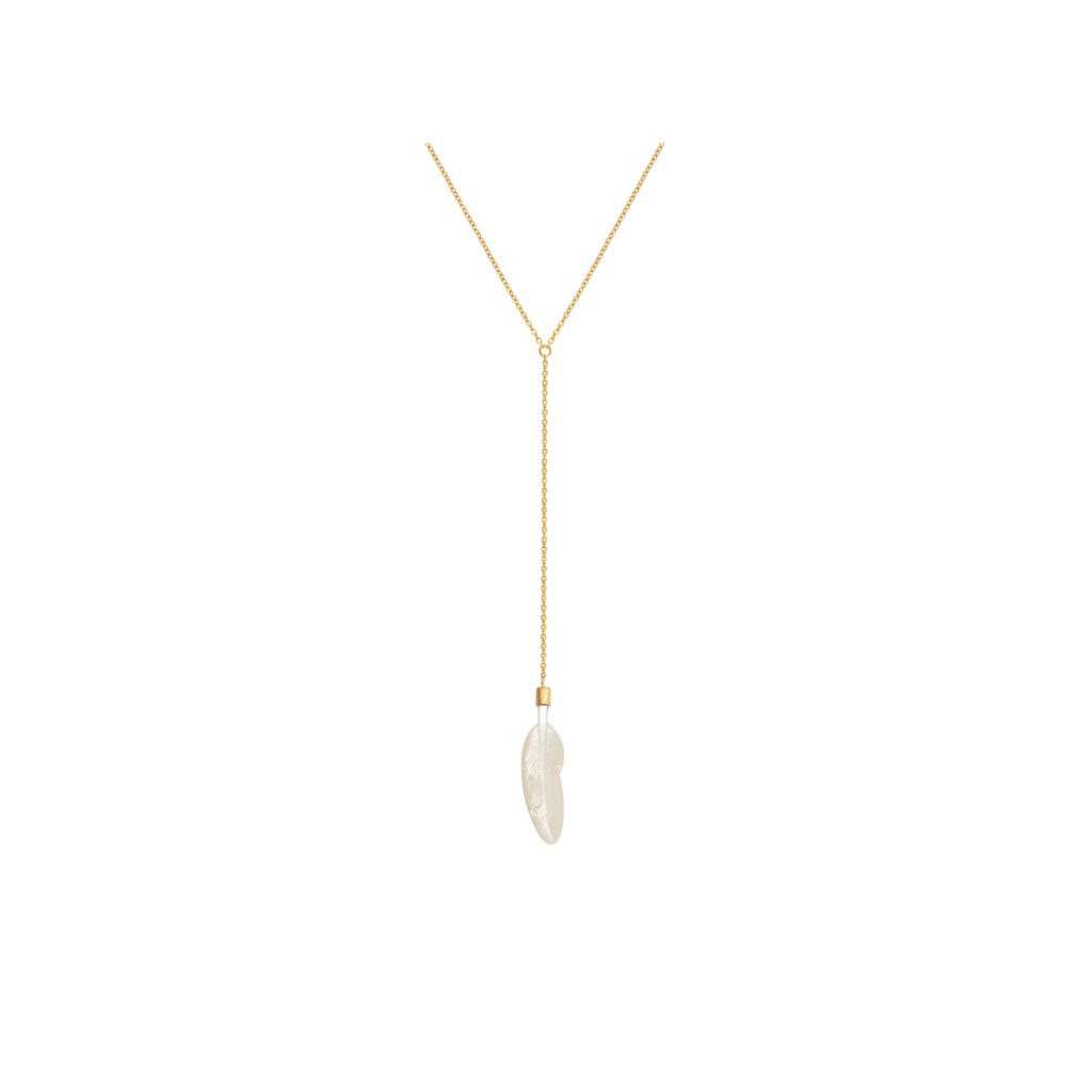 GRAINNE MORTON Feather Lariat Necklace
