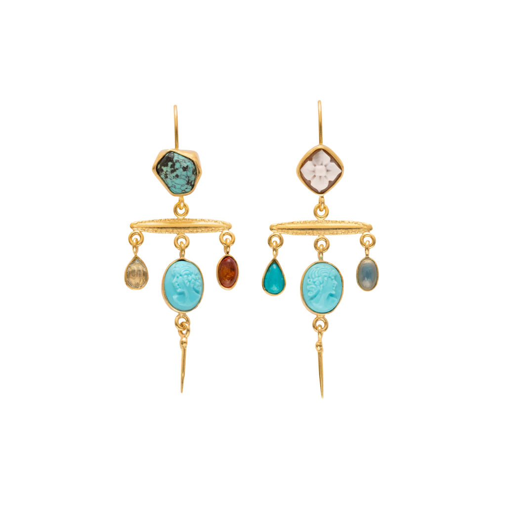 GRAINNE MORTON Turquoise Victorian Pin Drop Earrings
