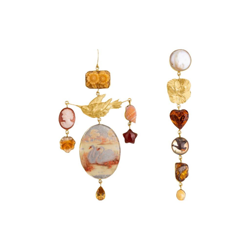 GRAINNE MORTON Golden Swan Earrings