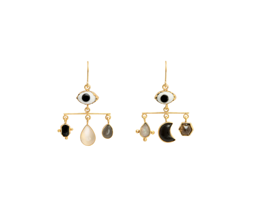 GRAINNE MORTON Black Eye Balance Drop Earrings