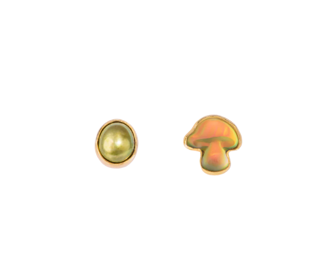 GRAINNE MORTON Mushroom Mismatched Stud Earrings