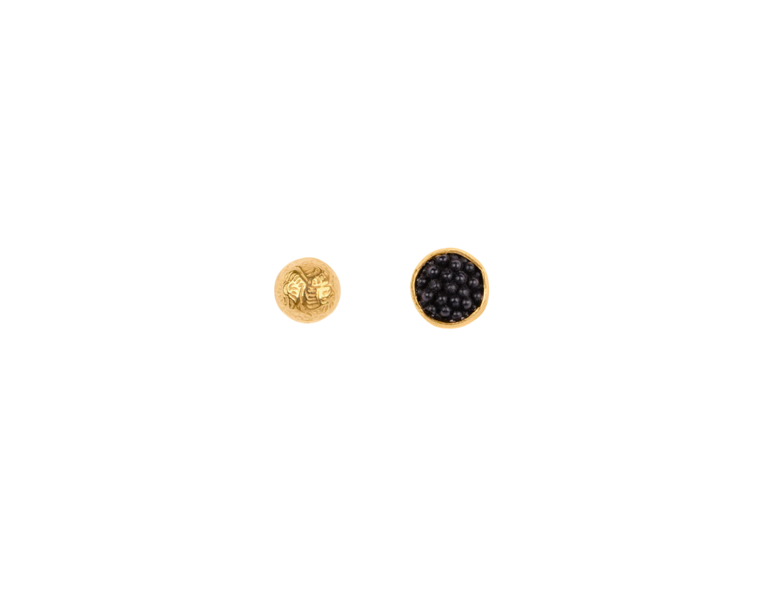 GRAINNE MORTON Black & Gold Mismatched Stud Earrings