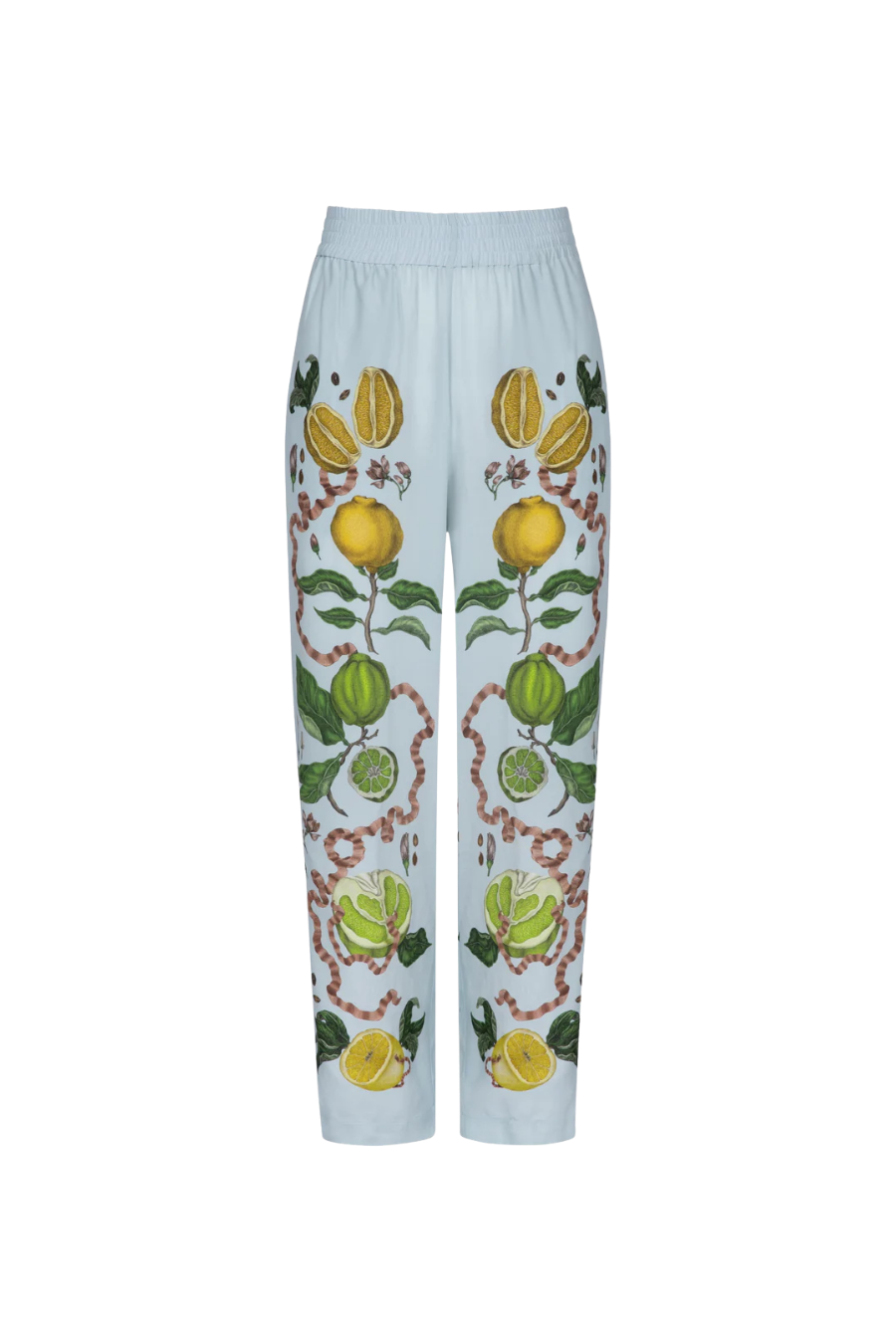 SABINA SAVAGE Oranges and Lemons Silk Lounge Trousers