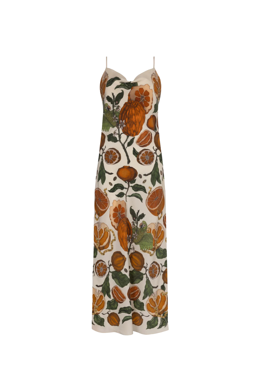 SABINA SAVAGE Oranges and Lemons Silk Slip Dress