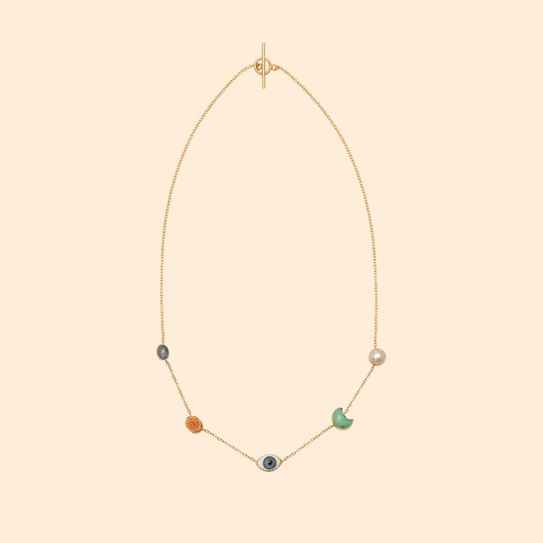 GRAINNE MORTON Eye Five Mini Charm Necklace