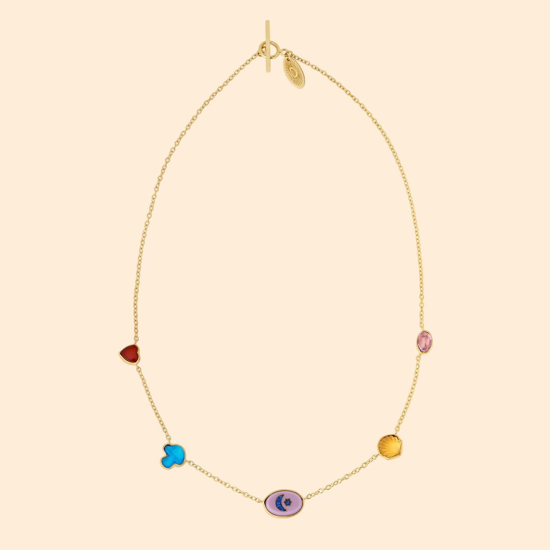 GRAINNE MORTON Moon Five Mini Charm Necklace