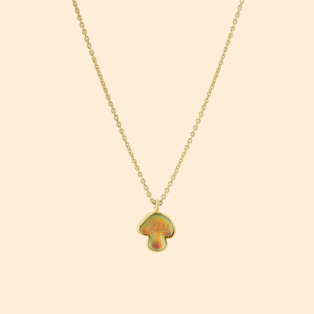 GRAINNE MORTON Orange Mushroom Charm Necklace