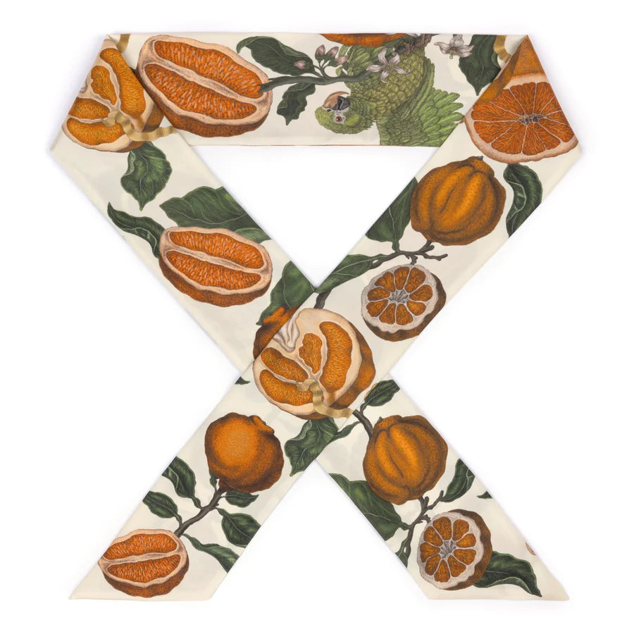 SABINA SAVAGE Oranges and Lemons Silk Ribbon Scarf