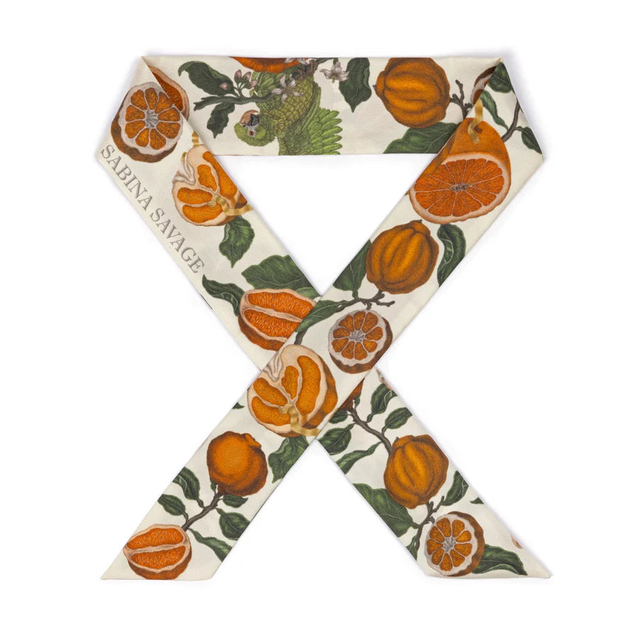 SABINA SAVAGE Oranges and Lemons Silk Ribbon Scarf