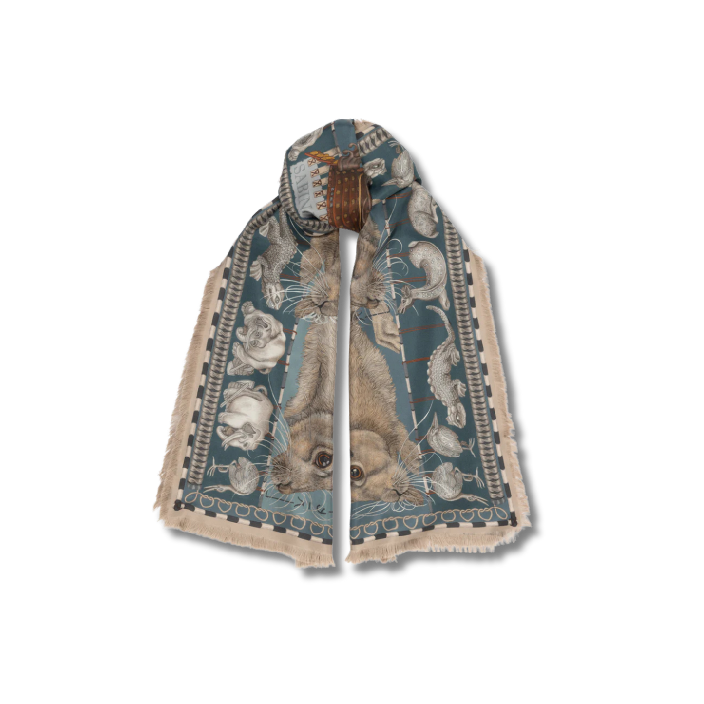 SABINA SAVAGE The Floating Rabbits Silk Scarf Rectangular