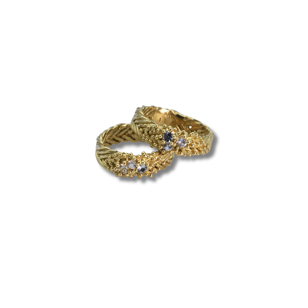 LINDSEY ALLEN Herringbone Cluster Sapphire Band