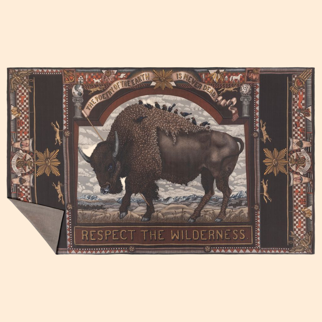 SABINA SAVAGE Secrets of the Bison Cashmere-Lined Stole