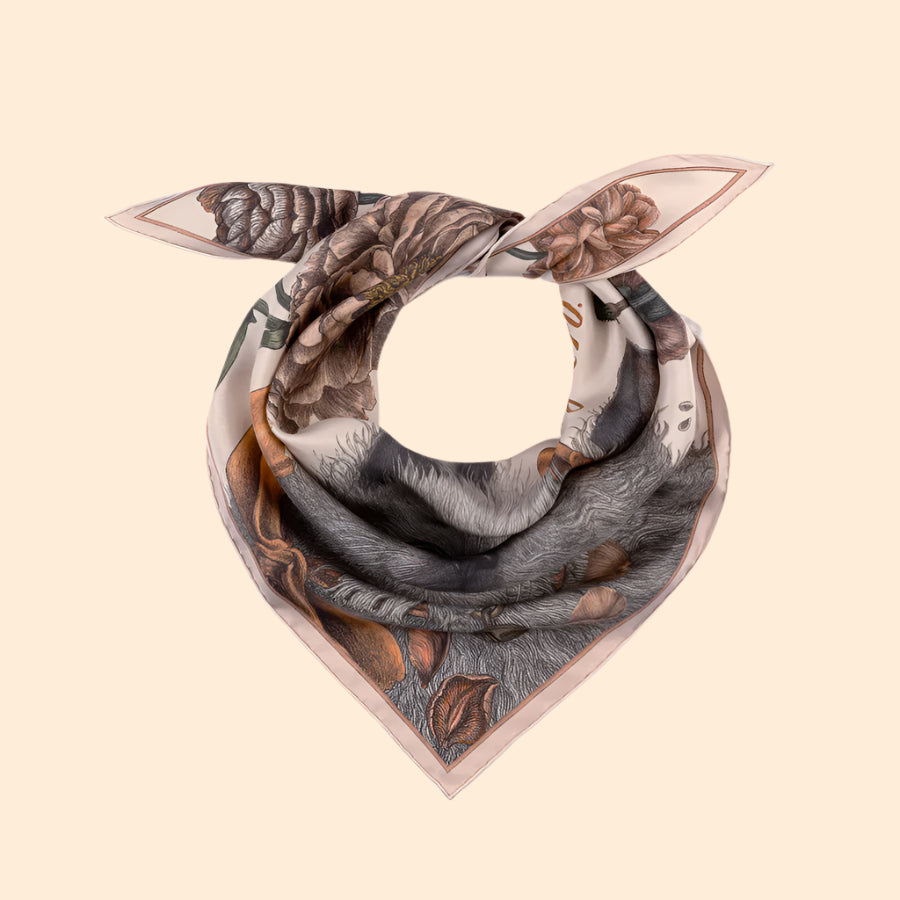 SABINA SAVAGE Ring A Ring O'Roses Triangular Silk Scarf
