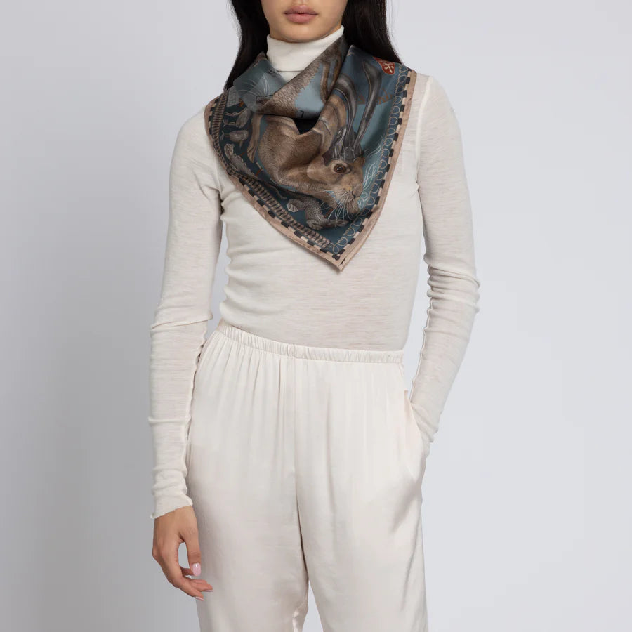 SABINA SAVAGE The Floating Rabbits Silk Scarf