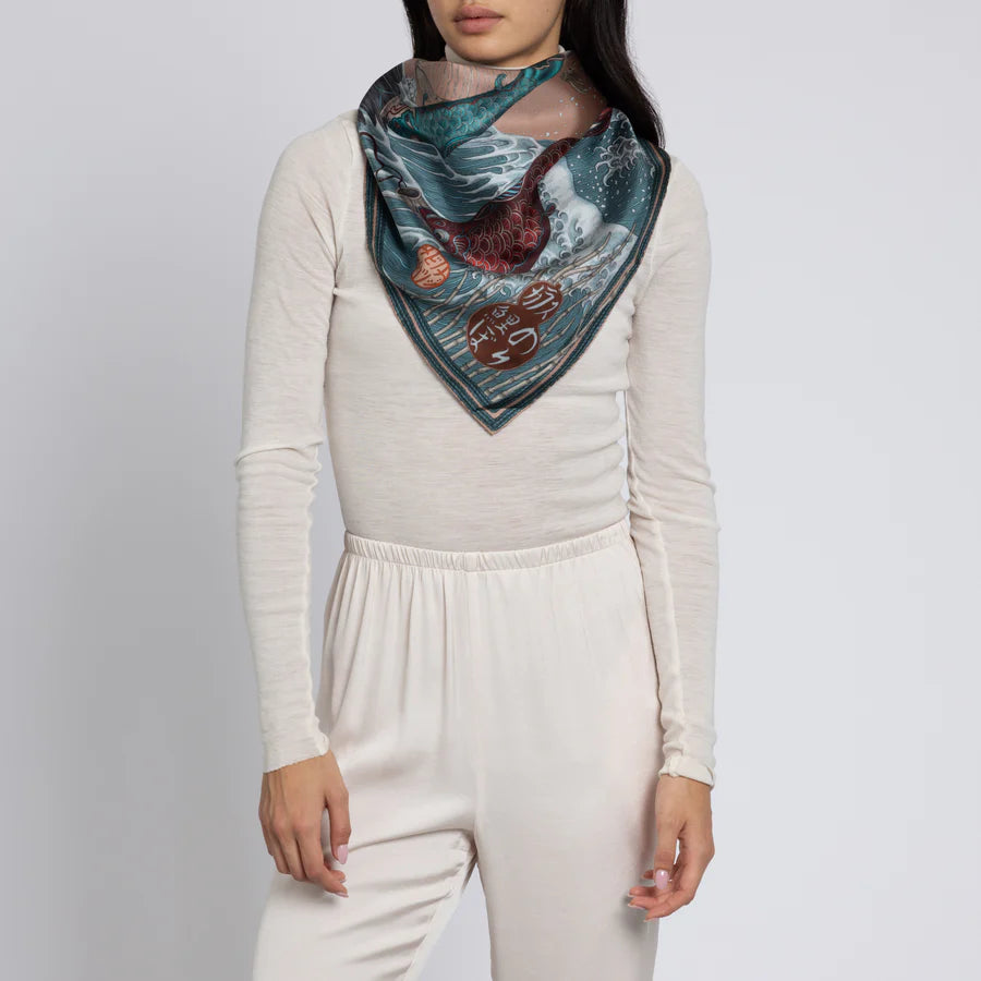 SABINA SAVAGE Koinobori Karas Silk Scarf